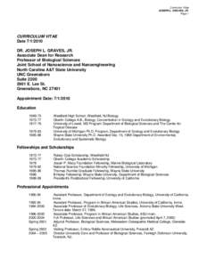 Curriculum Vitae JOSEPH L. GRAVES, JR. Page 1 CURRICULUM VITAE Date