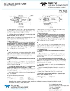 TELEDYNE  MOLECULAR SIEVE FILTER JUDSON TECHNOLOGIES