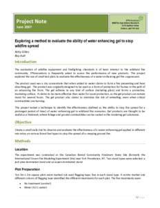 Project Note June 2007 Wildfire Operations Research 1176 Switzer Drive Hinton, AB T7V 1V3