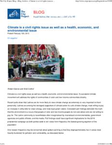 The City Project Blog » Blog Archive » Climate is a civil rights issue as well as a health, economic, and environmental issue