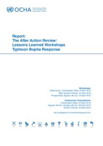 Report: The After Action Review/ Lessons Learned Workshops Typhoon Bopha Response  Workshops: