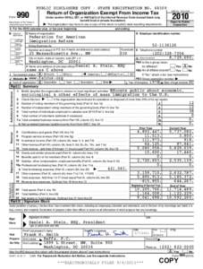 Form  990 PUBLIC DISCLOSURE COPY - STATE REGISTRATION NOUnder section 501(c), 527, or 4947(a)(1) of the Internal Revenue Code (except black lung