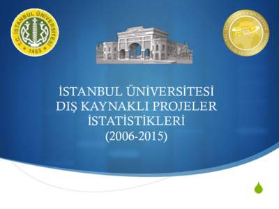 İSTANBUL ÜNİVERSİTESİ DIŞ KAYNAKLI PROJELER İSTATİSTİKLERİ (S