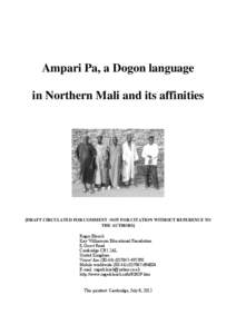 Dogon languages / Languages of Mali / Mombo Dogon