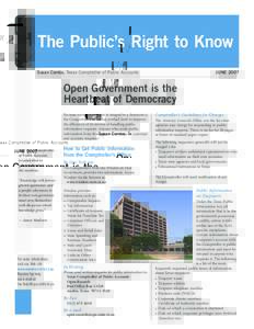 The Public’s Right to Know Susan Combs, Texas Comptroller of Public Accounts JUNE[removed]Open Government is the