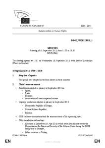 [removed]EUROPEAN PARLIAMENT Subcommittee on Human Rights  DROI_PV(2013)0918_1