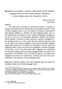 Reviewing the prehistoric linguistic relationships of the Tai–Kadai language family and its putative linguistic affiliations: a meta–analysis study and abbreviation edition