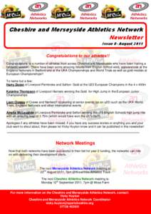 Cheshire and Merseyside Athletics Network Newsletter Issue 8- August 2011