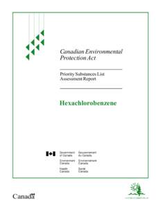 Priority Substances List Assessment Report for Hexachlorobenzene