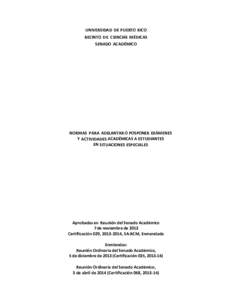 UNIVERSIDAD  DE PUERTO RICO   RECINTO  DE   CIENCIAS  MÉDICAS   SENADO  ACADÉMICO       