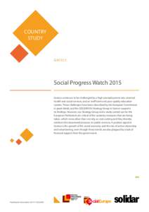 COUNTRY STUDY GREECE  Social Progress Watch 2015