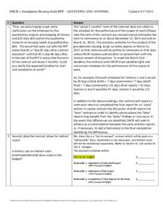 DHCR’s Grandparent Housing Study RFP – QUESTIONS AND ANSWERS  # Question 1 “First, we were hoping to get some clarification on the timelines for the quantitative analysis and mapping of Census