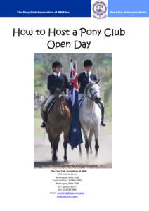 How to Host a Pony Club Open Day The Pony Club Association of NSW 7/25 Victoria Street Wollongong NSW 2500