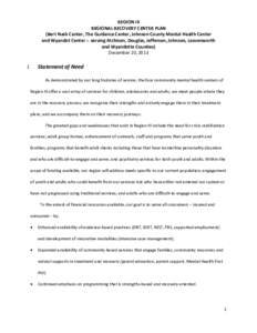 REGION III REGIONAL RECOVERY CENTER PLAN (Bert Nash Center, The Guidance Center, Johnson County Mental Health Center and Wyandot Center -- serving Atchison, Douglas, Jefferson, Johnson, Leavenworth and Wyandotte Counties