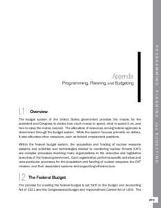 Programming, Planning, and Budgeting  I.1 Overview