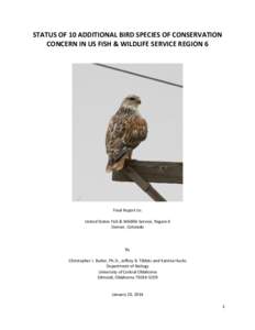 Status of 10 Additional Bird Species of Conservation Concern in US Fish & Wildlife Service Region 6