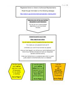 Page |1  Registered Owner or Owner’s Authorized Representative Read through information on the following webpage: http://www.tn.gov/environment/ust/operator_training.shtm