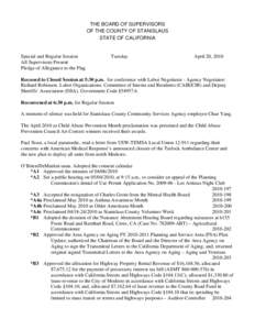 Board of Supervisors Minutes