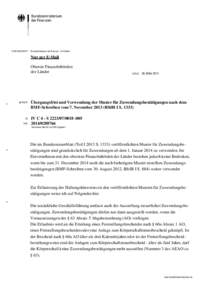Übergangsfrist und Verwendung derMuster für Zuwendungsbestätigungen nach dem BMF-Schreiben vom 7. NovemberBStBl I S. 1333)