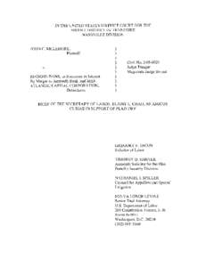 IN THE UNITED STATES DISTRICT COURT FOR THE MIDDLE DISTRICT OF TENNESSEE NASHVILLE DIVISION JOHN C. MCLEMORE, Plaintiff