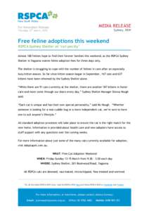 MEDIA RELEASE  For Immediate Release Sydney, NSW