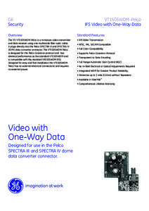 GE Security VT1505WDM-Pelco IFS Video with One-Way Data