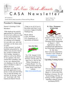 A New York Minute CASA Newsletter  NY Conference