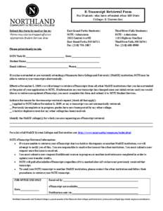 E-Transcript Retrieval Form For Students who have attended other MN State Colleges & Universities