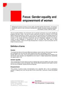 Gender equality and empowerment of women_Oct. 2009