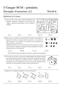 I Cangur SCM - prim` aria Exemple d’enunciats (1) Nivell 6