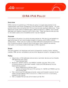 Microsoft Word - CIRA_IPv6_Policy_v1.1