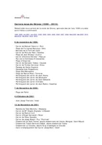 Carrers nous de GironaRelació dels nous carrers de la ciutat de Girona, aprovats des de l’any 1999 a la data que s’indica a continuació. 1999, 2000, oct-2001, nov-2001, 2002, 2003, 2004, 2005, 2006, 