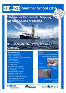 Marine geology / ECORD / International Ocean Discovery Program / Bremen / Submarine landslide / Geohazard / Marum / GFZ / Earthquake / Integrated Ocean Drilling Program