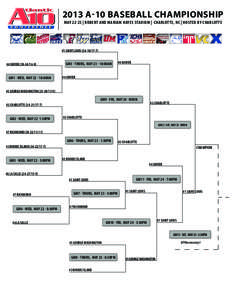 2013 A-10 BASEBALL CHAMPIONSHIP MAY 22-25 | ROBERT AND MARIAM HAYES STADIUM | CHARLOTTE, NC | HOSTED BY CHARLOTTE