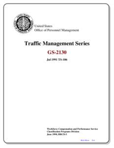 United States Office of Personnel Management Traffic Management Series GS-2130 Jul 1991 TS-106