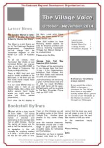 The Eastcoast Regional Development Organisation Inc.  The Village Voice LATEST NEWS The October Market is rather special. It is also the From