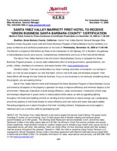 Marriott International / Santa Barbara /  California / Santa Ynez /  California / Santa Barbara County /  California / Buellton /  California / Geography of California / California wine / Santa Ynez Valley