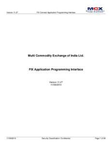 VersionFIX Connect Application Programming Interface Multi Commodity Exchange of India Ltd.