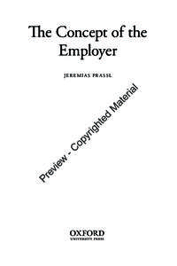 The Concept of the Employer J E R E M I A S PR A S S L 1