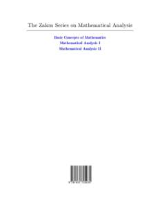 Mathematical Analysis. Volume II