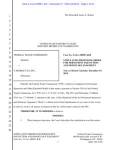 Case 2:14-cv[removed]JLR Document 17 Filed[removed]Page 1 of 22  The Honorable James L. Robart 1 2