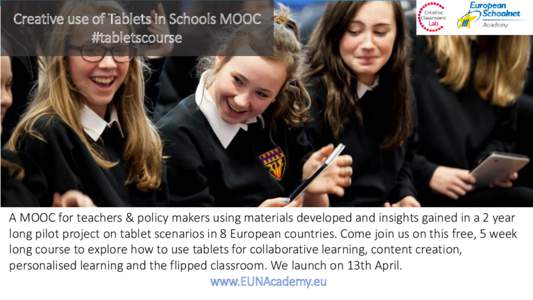 Creative use ofEXAMPLES Tablets in Schools MOOC SUCCESSFUL #tabletscourse
