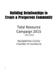 Building Relationships to Create a Prosperous Community Total Resource CampaignTRC 2015)