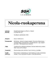 Nicola-ruokaperuna Jalostaja Edustaja Handelmaatschappij van Rijn bv, Hollanti S.G.Nieminen Oy