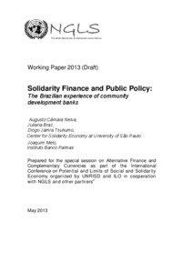 The United Nations Non-Governmental Liaison Service  Working Paper[removed]Draft)