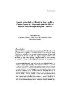 Sex and Immortality  Sex and Immortality: A Tentative Study on How