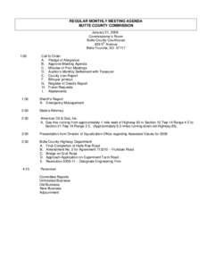 REGULAR MONTHLY MEETING AGENDA