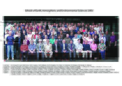 School of Earth, Atmospheric and Environmental SciencesFront Row : Dr G. Droop, Dr I.Lyon, Prof E. Rutter, Prof J. Cosgrove, Prof G. Williams, Prof D.J. Vaughan, Dr H. Shaw, Dr C. Ballentine, Dr R. Burgess, Dr K. 