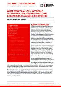 WHAT IMPACT CAN LOCAL ECONOMIC DEVELOPMENT IN CITIES HAVE ON GLOBAL 		 GHG EMISSIONS? ASSESSING THE EVIDENCE Carrie M. Lee and Peter Erickson  EXECUTIVE SUMMARY