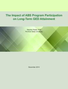 Research Brief: The Impact of ABS Program Participation on Long-Term GED Attainment